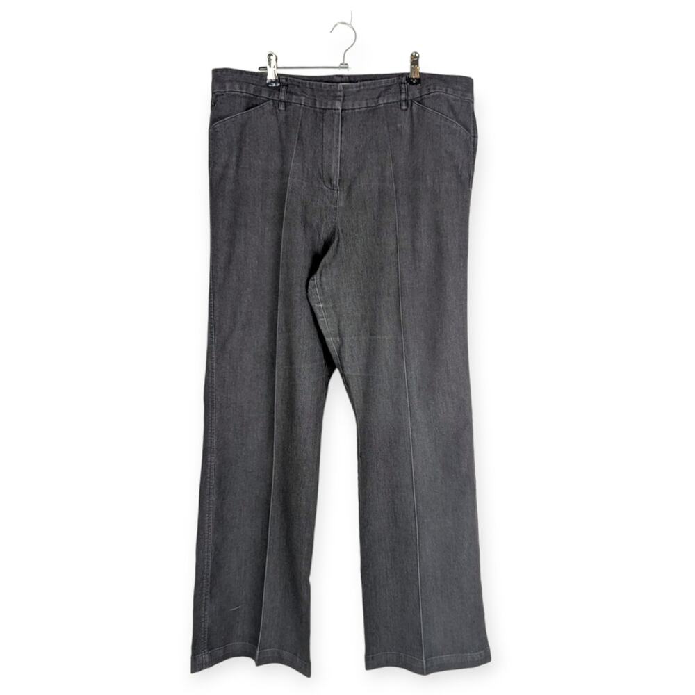 Bill Blass Women's Black‎ Denim High Rise Wide Leg Dress Pant Size 14